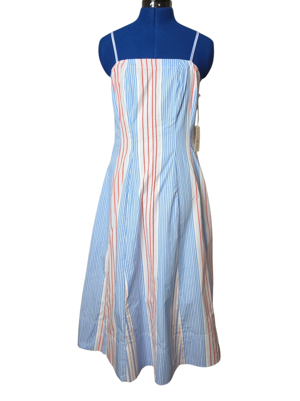 Red, White, & Blue Striped Midi Sun Dress